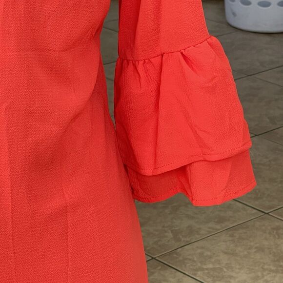 Belongsci Womens Dress Size Small Shift Ruffle Short Vacation Travel Spring - Picture 9 of 16